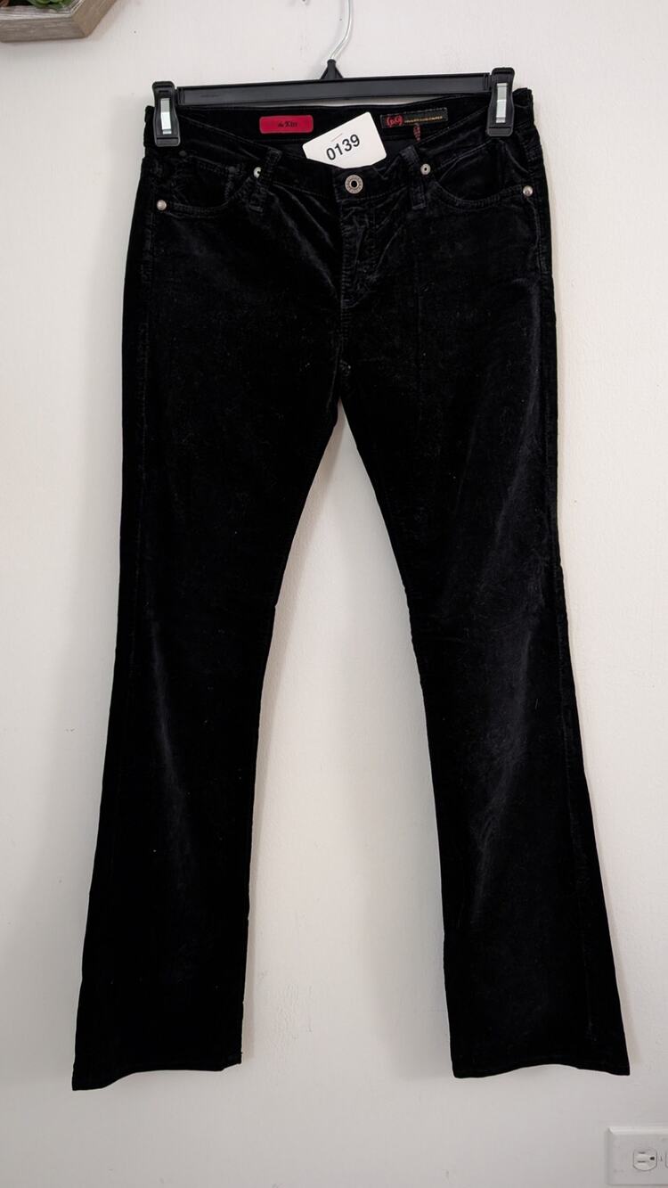 ag adriano goldschmied the kiss black velvet pants